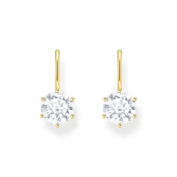 Thomas Sabo Basics Ohrhänger mit grossem, weissem Zirkonia vergoldet